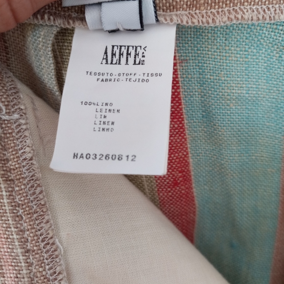 Moschino 100% Linen Wide Leg Pant Pastel Rainbow Stripe 10 - Picture 11 of 13